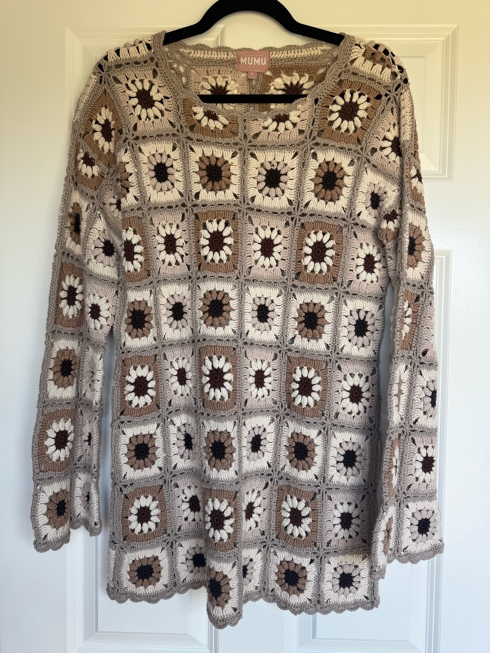 Show Me Your MuMu mamacita Crochet Floral Square coveru neutral